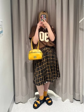 「オーバーサイズ」｜「アイテム（セットアップ）」を使った、ちぃ。さん（レディース・165cm）の夏コーディネート