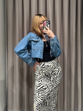 「アイテム（デニムジャケット）」を使った、ちぃ。さん（レディース・165cm）の夏コーディネート