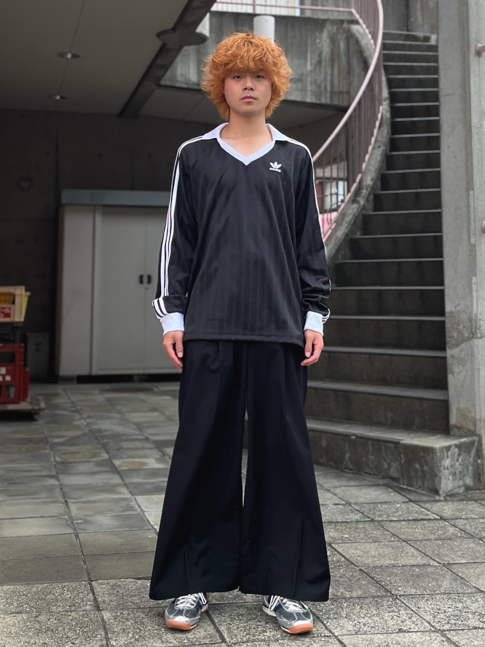 アディダス アディカラー ピケ PIQUE LS ゲームシャツ　ブラック　L adidas Originals アディダス シャツ 長袖 メンズ ピケ