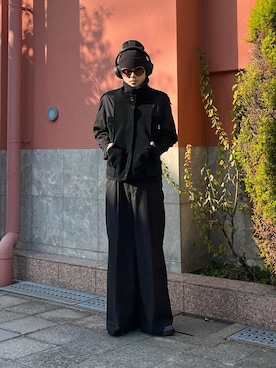 「古着好きな人と繋がりたい」｜「アイテム（スラックス）」を使った、ゆーぼうさん（メンズ・169cm）の春コーディネート