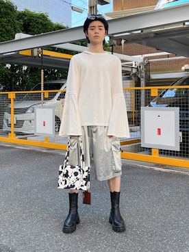 「アイテム（パンツ、シルバー系）」を使った、ゆーぼうさん（メンズ・169cm）の春コーディネート