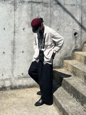 「古着のアイテム（パンツ、ブラック系）」を使った、ruiさん（メンズ・174cm）の冬コーディネート