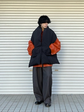 「my beautiful landlet（マイビューティフルランドレット）のアイテム（パンツ）」を使った、ruiさん（メンズ・174cm）の冬コーディネート