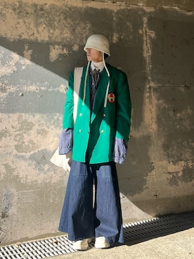 「Re:make（リメイク）のアイテム（パンツ）」を使った、ruiさん（メンズ・174cm）の冬コーディネート