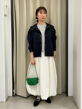 「tk.TAKEO KIKUCHI（ティーケータケオキクチ）のアイテム（バッグ）」を使った、ee___grさん（レディース・163cm）の春コーディネート