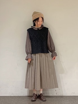 「アイテム（ベスト）」を使った、marin.🐏さん（レディース・160cm・20代）の冬コーディネート