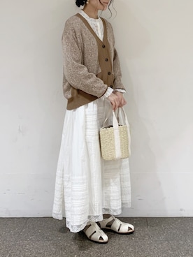 「Samansa Mos2（サマンサ モスモス）のアイテム（帽子）」を使った、marin.🐏さん（レディース・160cm）の春コーディネート