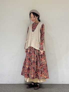 「Samansa Mos2（サマンサ モスモス）のアイテム（帽子）」を使った、marin.🐏さん（レディース・160cm）の夏コーディネート