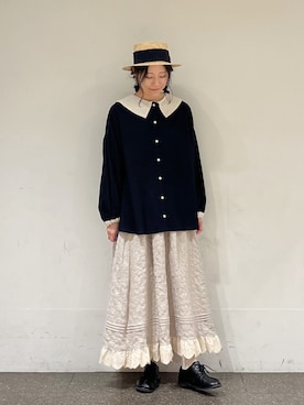 「Samansa Mos2（サマンサ モスモス）の配色前後2WAYブラウス（シャツ/ブラウス）」を使った、marin.🐏さん（レディース・160cm）の冬コーディネート