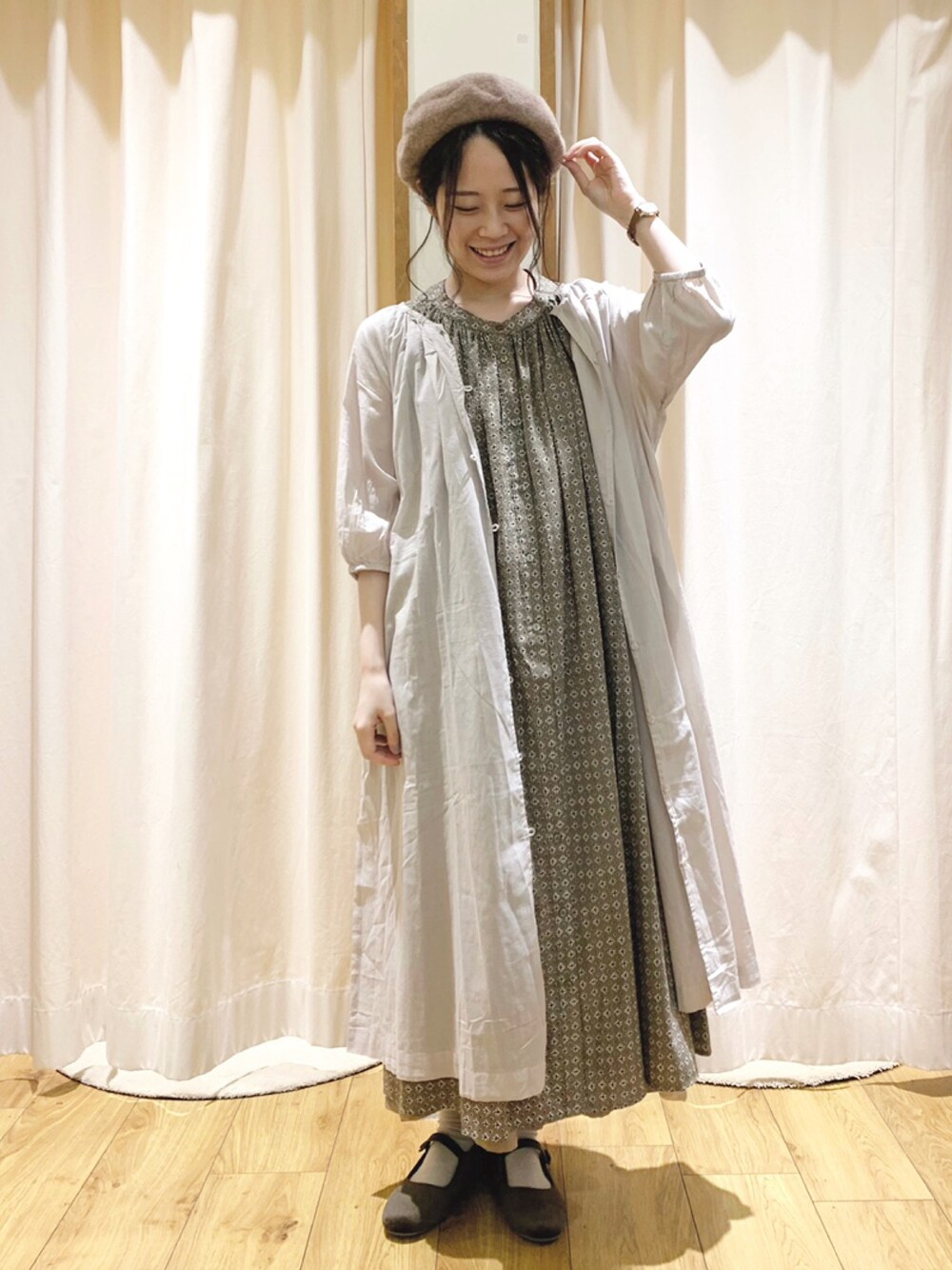 まあ様ワンピース Samansa Mos2（サマンサ モスモス）の「ボイル前開きギャザー