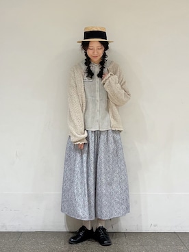 「TSUHARU by Samansa Mos2（ツハルバイサマンサモスモス）のアイテム（カーディガン/ボレロ）」を使った、marin.🐏さん（レディース・160cm）の冬コーディネート