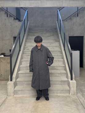 「アイテム（ステンカラーコート）」を使った、オダネさん（メンズ・174cm）の秋コーディネート