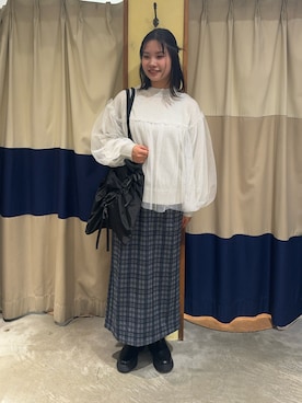 「Samansa Mos2 blue」｜「アイテム（ブーツ）」を使った、YUKINOさん（レディース・161cm）の秋コーディネート