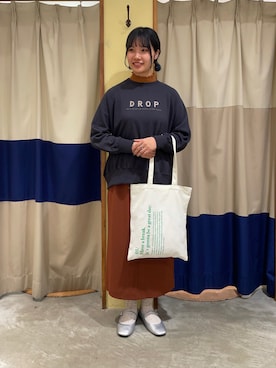 「Samansa Mos2 blue（サマンサモスモスブルー）のアイテム（スカート、オレンジ系）」を使った、YUKINOさん（レディース・161cm）の秋コーディネート