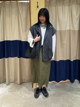 「Samansa Mos2 blue（サマンサモスモスブルー）のアイテム（ブルゾン）」を使った、YUKINOさん（レディース・161cm）の冬コーディネート