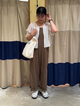 「ehka sopo（エヘカソポ）のアイテム（サロペット/オーバーオール）」を使った、YUKINOさん（レディース・161cm）の夏コーディネート