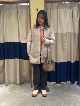 「Samansa Mos2 blue（サマンサモスモスブルー）のアイテム（トップス、オレンジ系）」を使った、YUKINOさん（レディース・161cm）の冬コーディネート