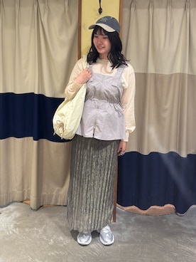 「Samansa Mos2 blue（サマンサモスモスブルー）のアイテム（スカート）」を使った、YUKINOさん（レディース・161cm）の春コーディネート