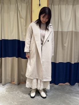 「Samansa Mos2 blue」｜「アイテム（その他アウター）」を使った、YUKINOさん（レディース・161cm）の冬コーディネート