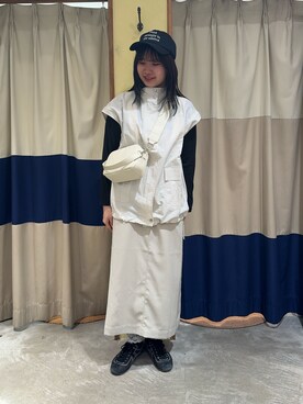 「Samansa Mos2 blue（サマンサモスモスブルー）のアイテム（ブルゾン）」を使った、YUKINOさん（レディース・161cm）の春コーディネート