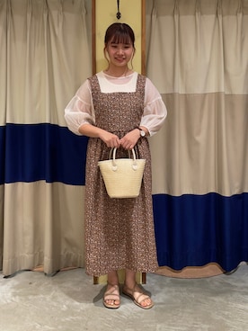 「オーガンジー」｜「アイテム（ワンピース/ドレス）」を使った、YUKINOさん（レディース・161cm）の夏コーディネート