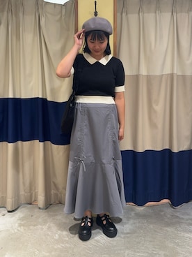 「ehka sopo（エヘカソポ）のアイテム（ハンチング/ベレー帽）」を使った、YUKINOさん（レディース・161cm）の秋コーディネート
