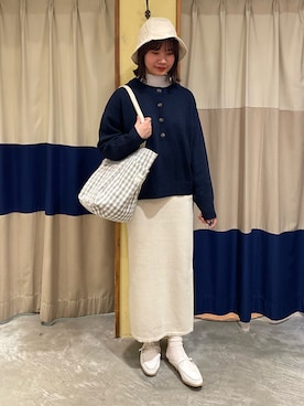 「Samansa Mos2 blue」｜「アイテム（パンプス）」を使った、YUKINOさん（レディース・161cm）の春コーディネート