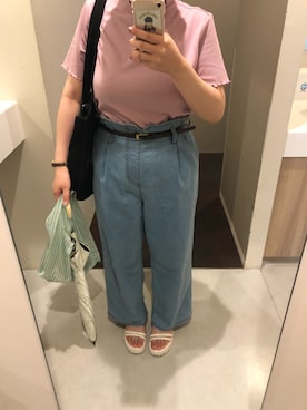 「Honeys（ハニーズ）のアイテム（トートバッグ）」を使った、Zusaさん（レディース・152cm）の夏コーディネート