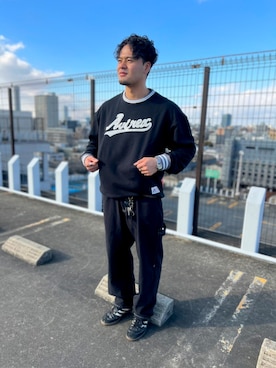 「AVIREX（アヴィレックス）のアイテム（スウェット）」を使った、Hirai  Haruto さん（メンズ・175cm）の冬コーディネート