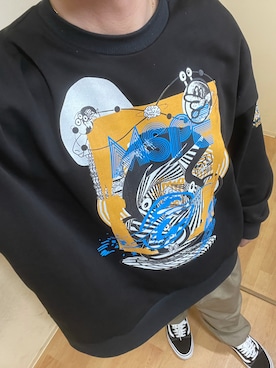 「MAISON SPECIAL（メゾンスペシャル）のアイテム（スウェット、ブラック系）」を使った、🐰🔎hiroさん（メンズ・179cm）の秋コーディネート