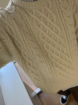 「FREAK'S STORE（フリークスストア）のアイテム（ニット/セーター、ベージュ系）」を使った、🐰🔎hiroさん（メンズ・179cm）の冬コーディネート