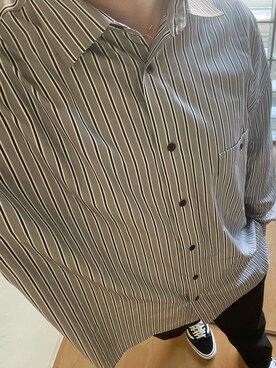 「MAISON SPECIAL（メゾンスペシャル）のアイテム（シャツ/ブラウス、グレー系）」を使った、🐰🔎hiroさん（メンズ・179cm）の秋コーディネート