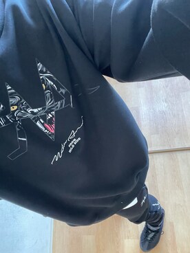 「matinavenirのアイテム（スウェット、ブラック系）」を使った、🐰🔎hiroさん（メンズ・179cm）の秋コーディネート