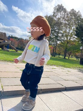 「no brand（ノーブランド）のアイテム（ハンチング/ベレー帽）」を使った、ms.0202さん（キッズ・90cm）の冬コーディネート