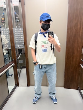 「Carhartt WIP（カーハートダブリューアイピー）のアイテム（キャップ）」を使った、Charming Hsiaoさん（メンズ・165cm）の春コーディネート