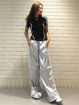 「アイテム（スウェットパンツ）」を使った、リンさん（レディース・159cm）の夏コーディネート