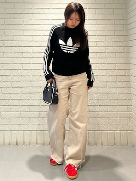 「クルーネックニット」｜リンさん（レディース・159cm）の秋コーディネート