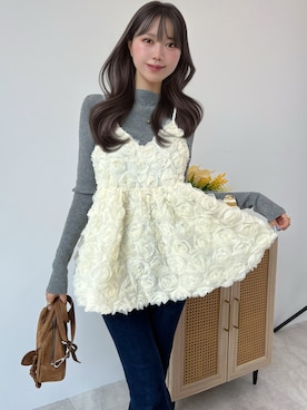 「アイテム（キャミソール）」を使った、CHARME BY MICOLAさん（レディース・160cm）の夏コーディネート