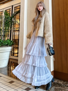 「アイテム（ノーカラーコート）」を使った、CHARME BY MICOLAさん（レディース・158cm）の秋コーディネート
