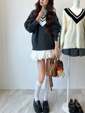「アイテム（ボストンバッグ）」を使った、CHARME BY MICOLAさん（レディース・160cm）の夏コーディネート