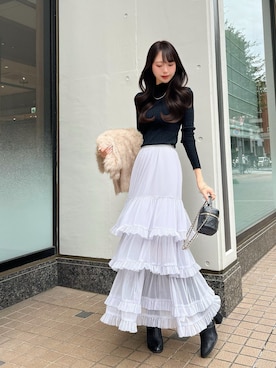 「アイテム（ノーカラーコート）」を使った、CHARME BY MICOLAさん（レディース・158cm）の秋コーディネート