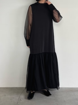 「アイテム（ドレス）」を使った、akaneさん（レディース・157cm）の秋コーディネート