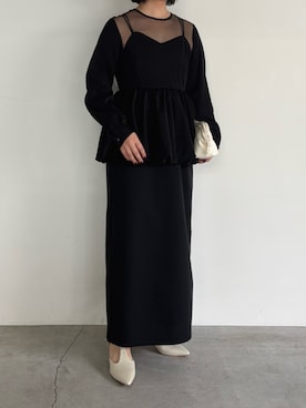 「アイテム（ドレス）」を使った、akaneさん（レディース・157cm）の秋コーディネート