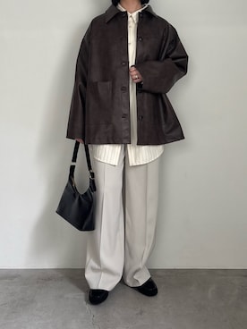 「アイテム（ステンカラーコート）」を使った、akaneさん（レディース・157cm・30代）の秋コーディネート