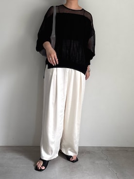 「アイテム（ニット/セーター）」を使った、akaneさん（レディース・157cm・30代）の夏コーディネート