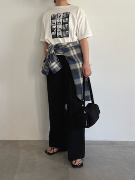 「アイテム（スラックス）」を使った、akaneさん（レディース・157cm・30代）の夏コーディネート