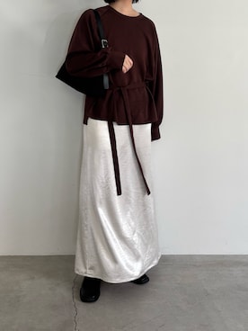 「アイテム（スリッポン）」を使った、akaneさん（レディース・157cm・30代）の秋コーディネート