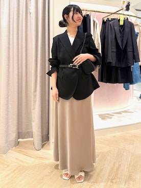 「NOLLEY’S（ノーリーズ）のアイテム」を使った、YUKAさん（レディース・157cm）の春コーディネート