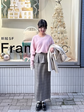 「アイテム（ダッフルコート）」を使った、YUKAさん（レディース・157cm）の秋コーディネート