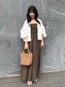 「NOLLEY’S（ノーリーズ）のアイテム」を使った、YUKAさん（レディース・157cm）の夏コーディネート